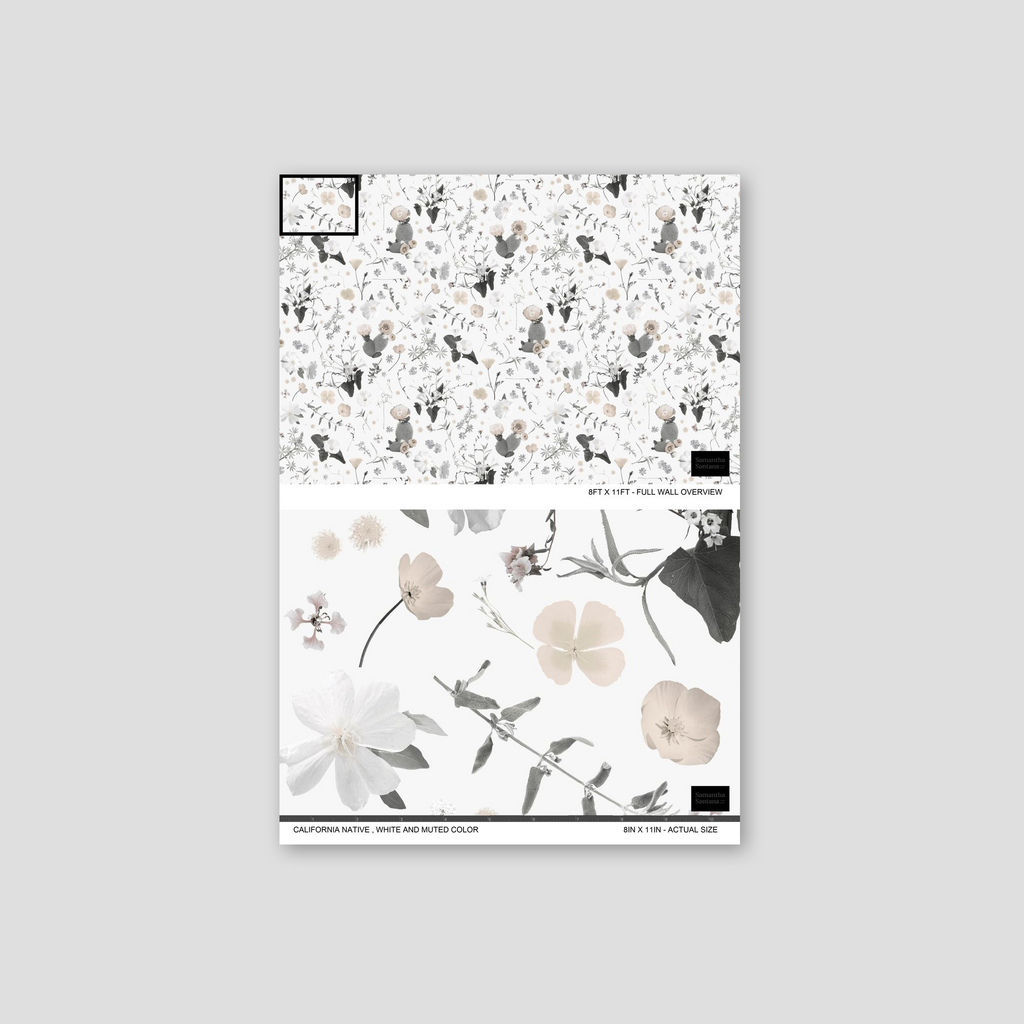 California Native Wallpaper, white and muted color