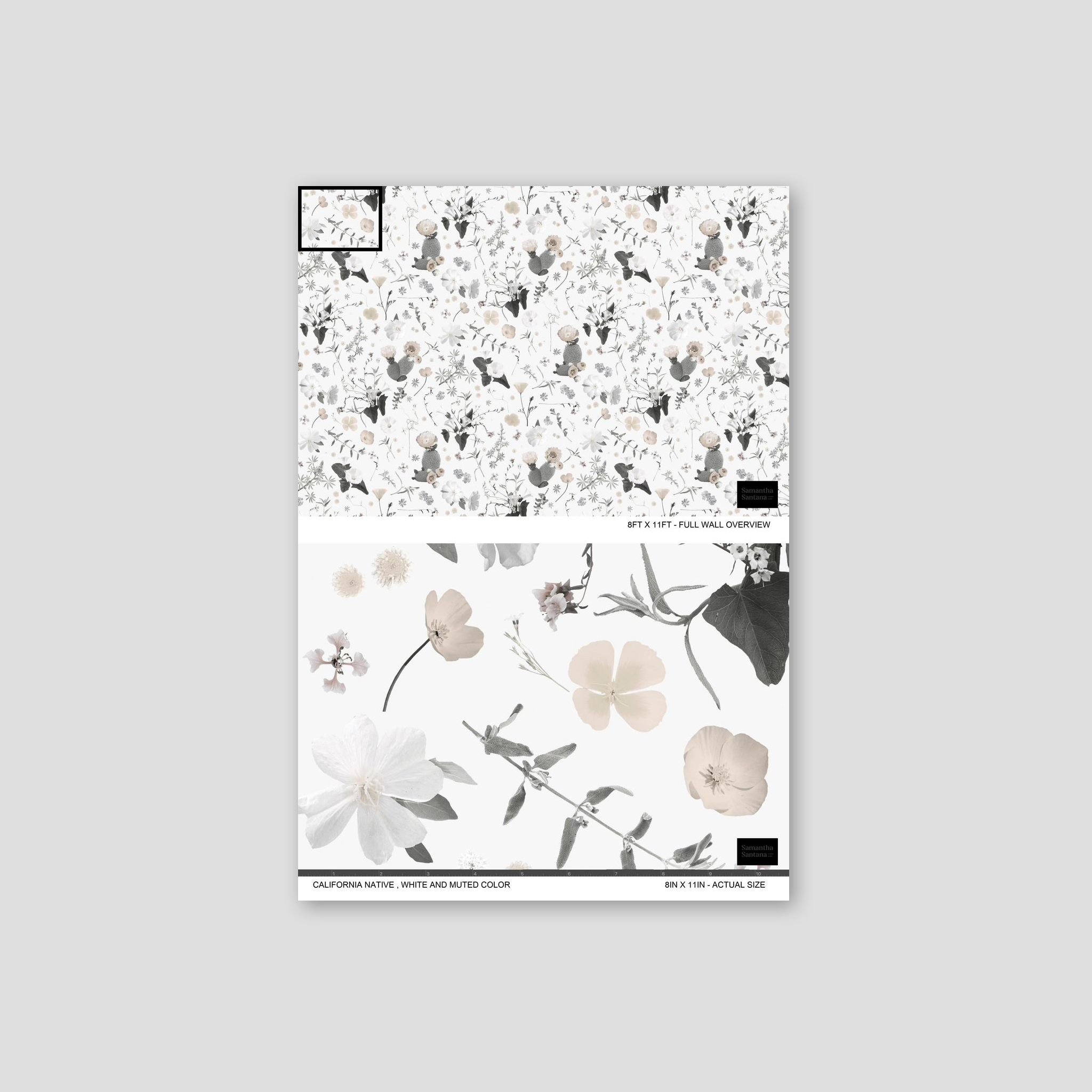 California Native Wallpaper, white and muted color