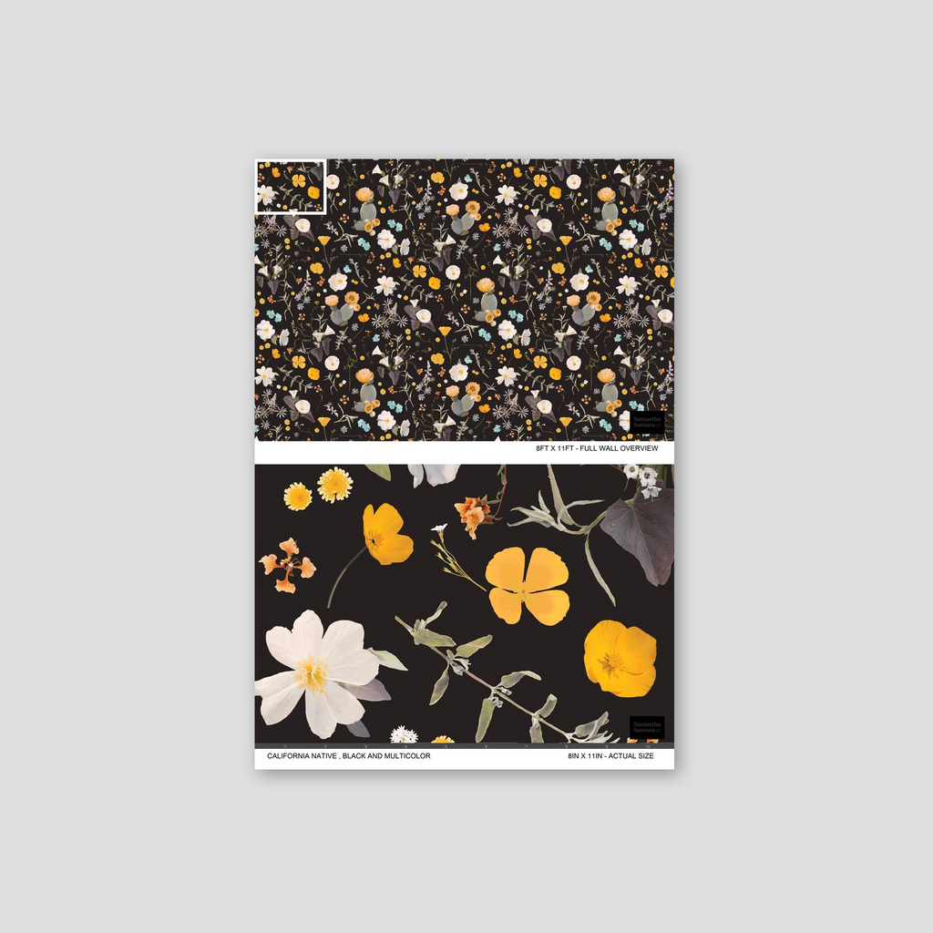 California Native Wallpaper, black and multicolor