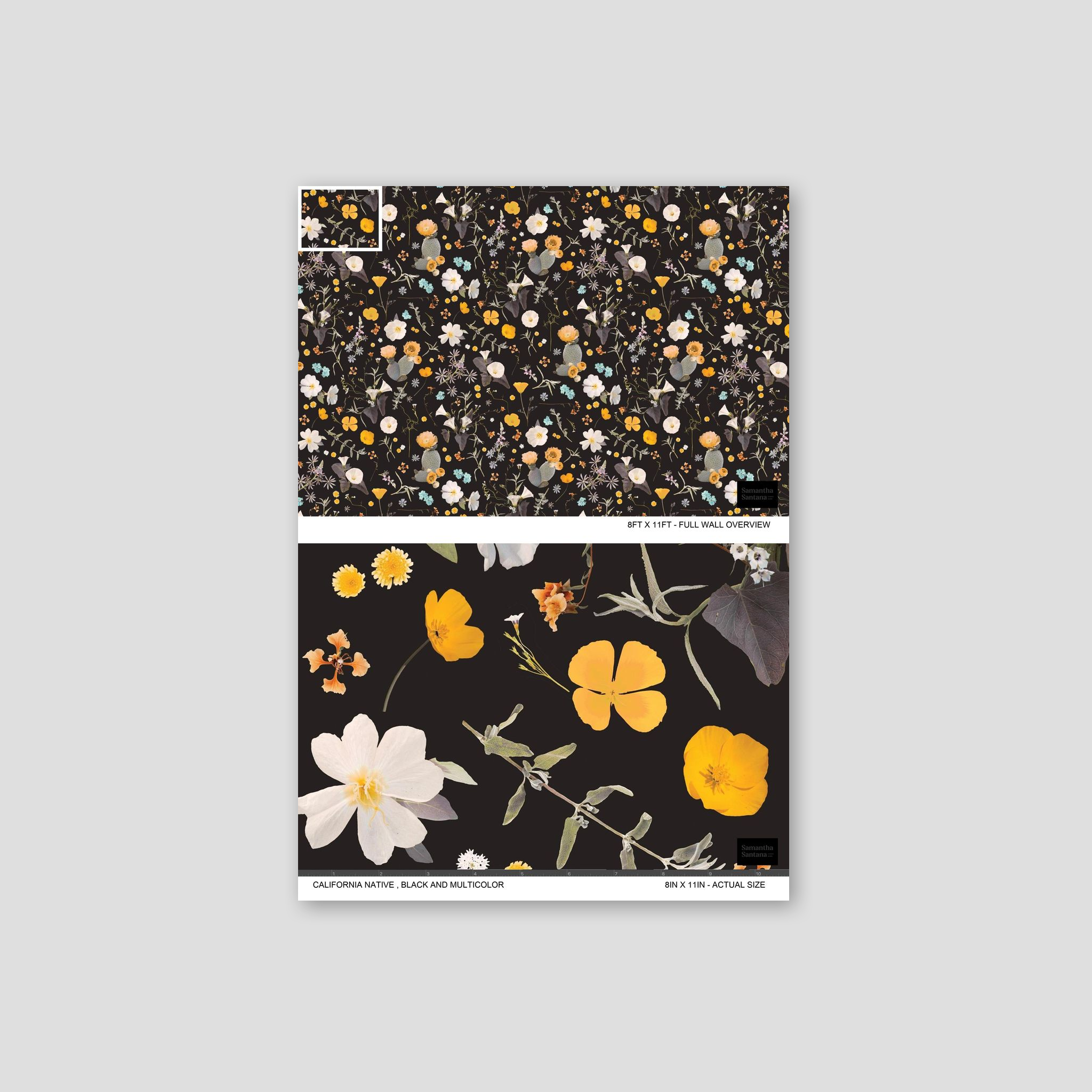 California Native Wallpaper, black and multicolor