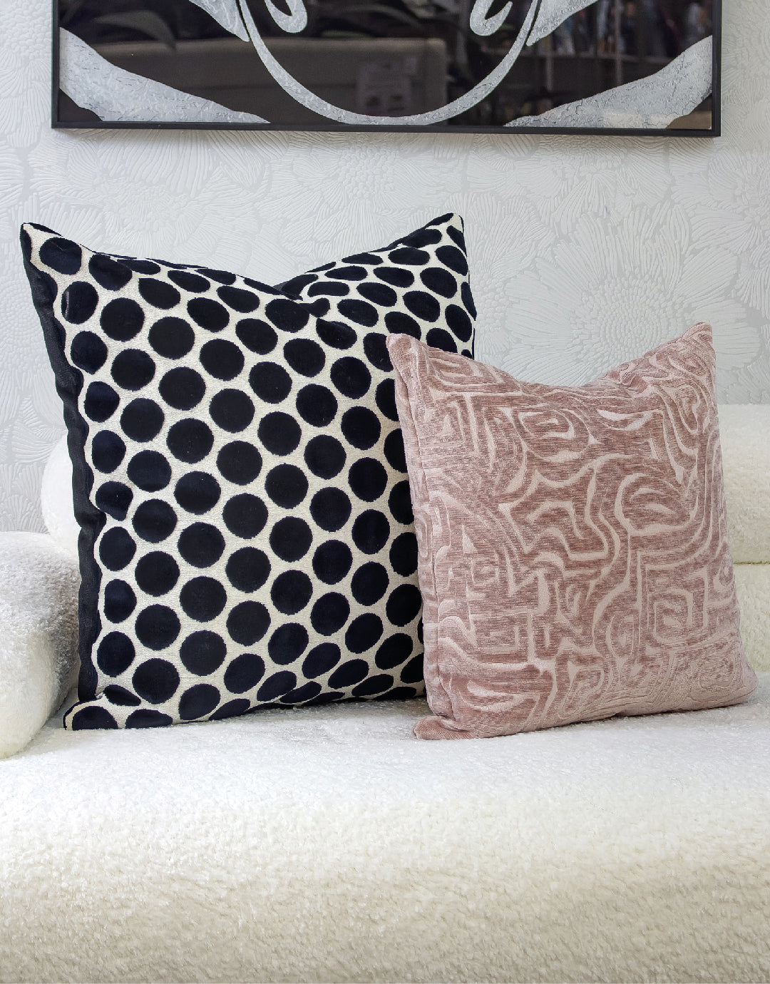 Buttons Black Duo Pillow