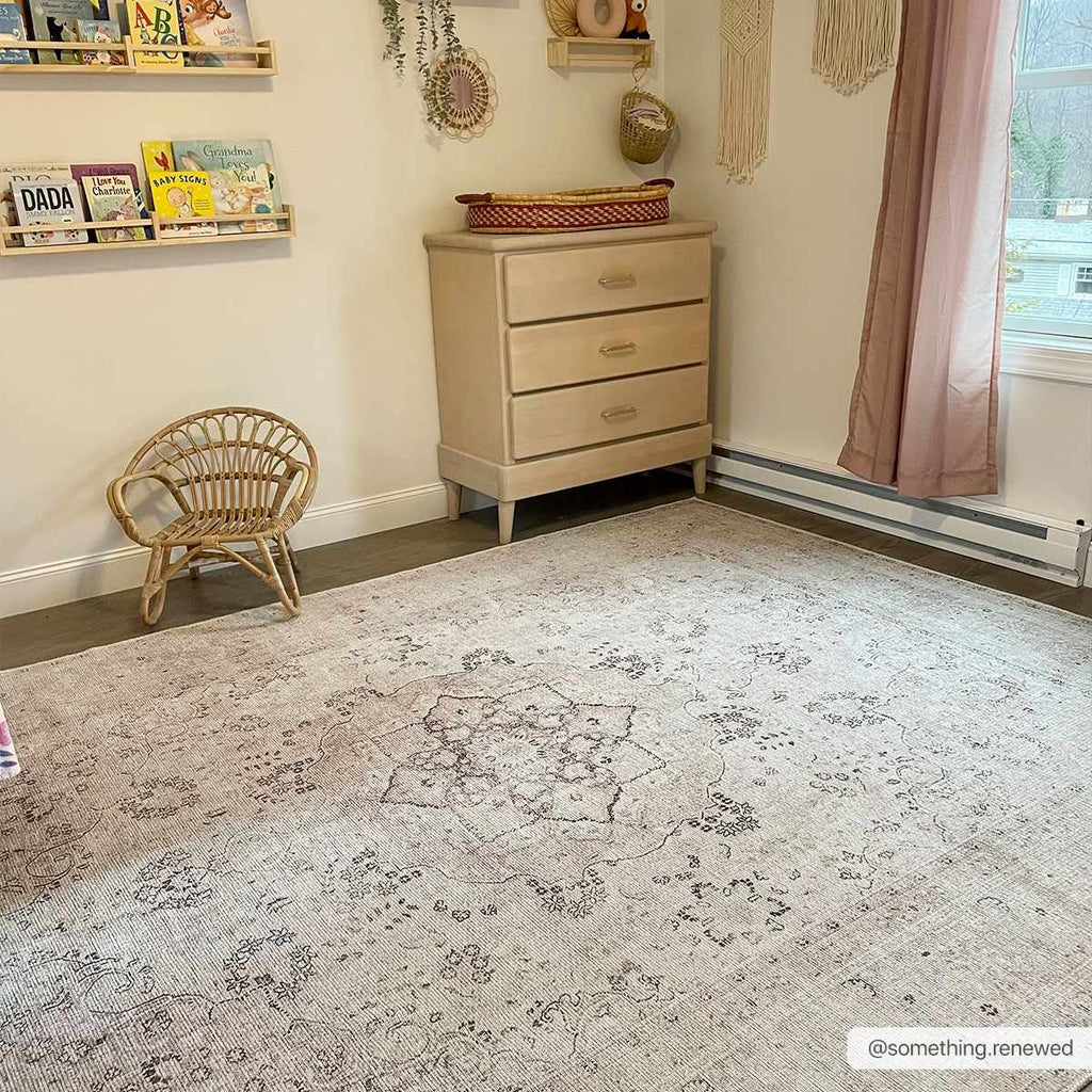 Bethany Vintage Flat Pile Washable Rug