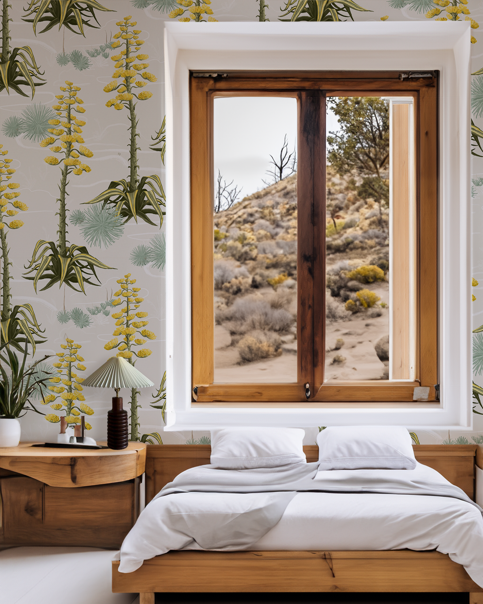 Agave Valley Wallpaper, off-white