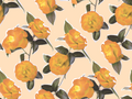 Camellia Wallpaper, peach and orange