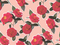 Camellia Wallpaper, pink and red