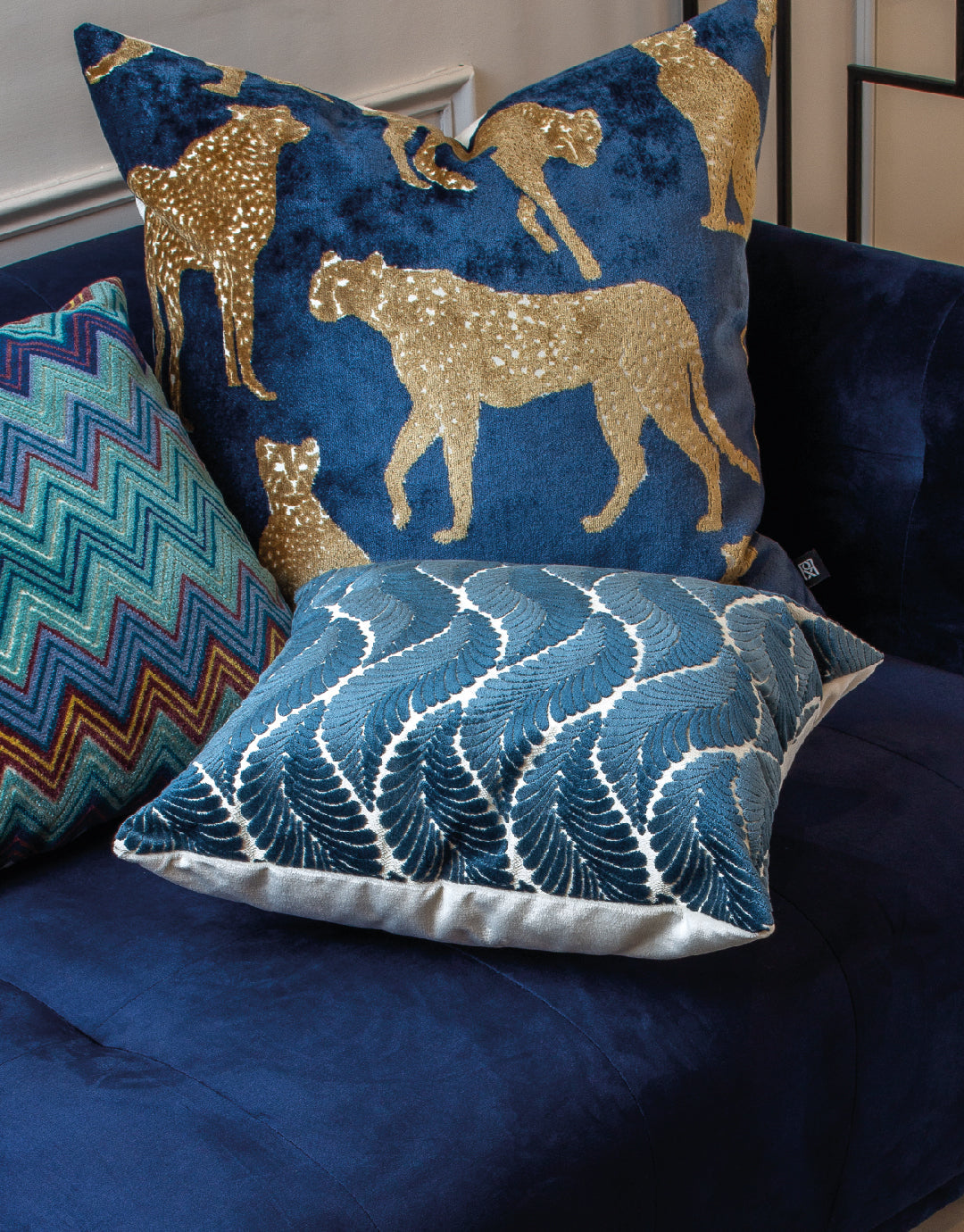 Cheetah Teal Duo 24" Pillow