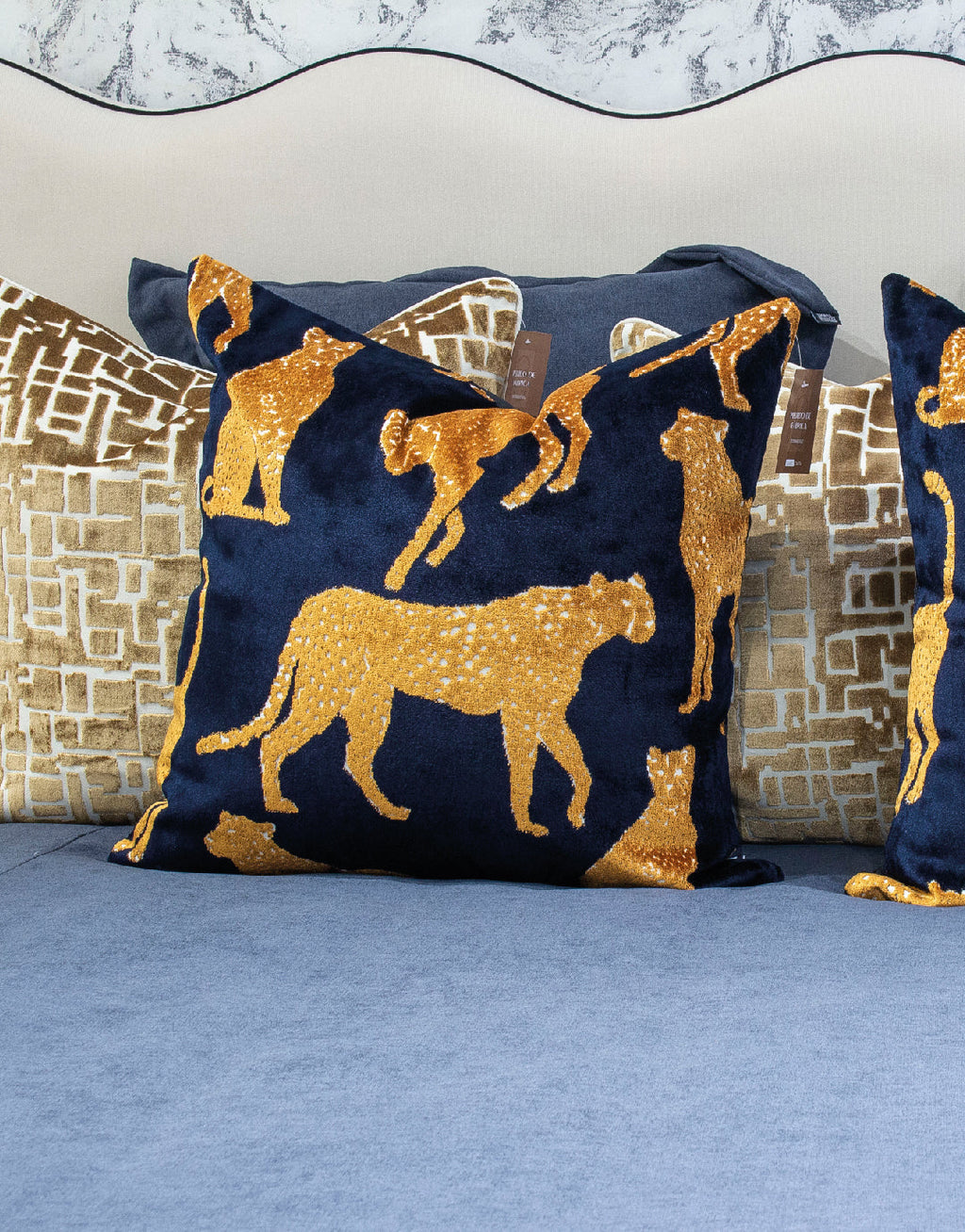 Cheetah Teal Duo 24" Pillow