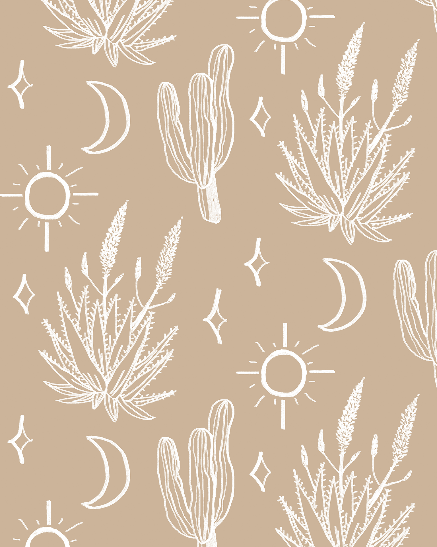 Desert Sky Wallpaper, latte and white