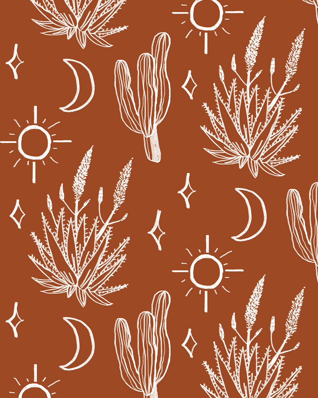 Desert Sky Wallpaper, rust and white