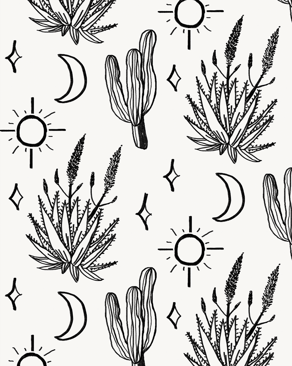 Desert Sky Wallpaper, white and black
