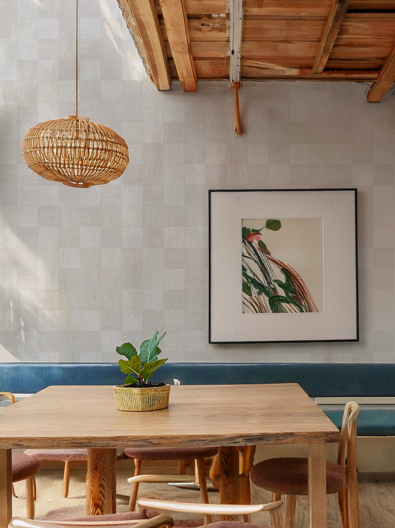 Zellige Wallpaper, antique white