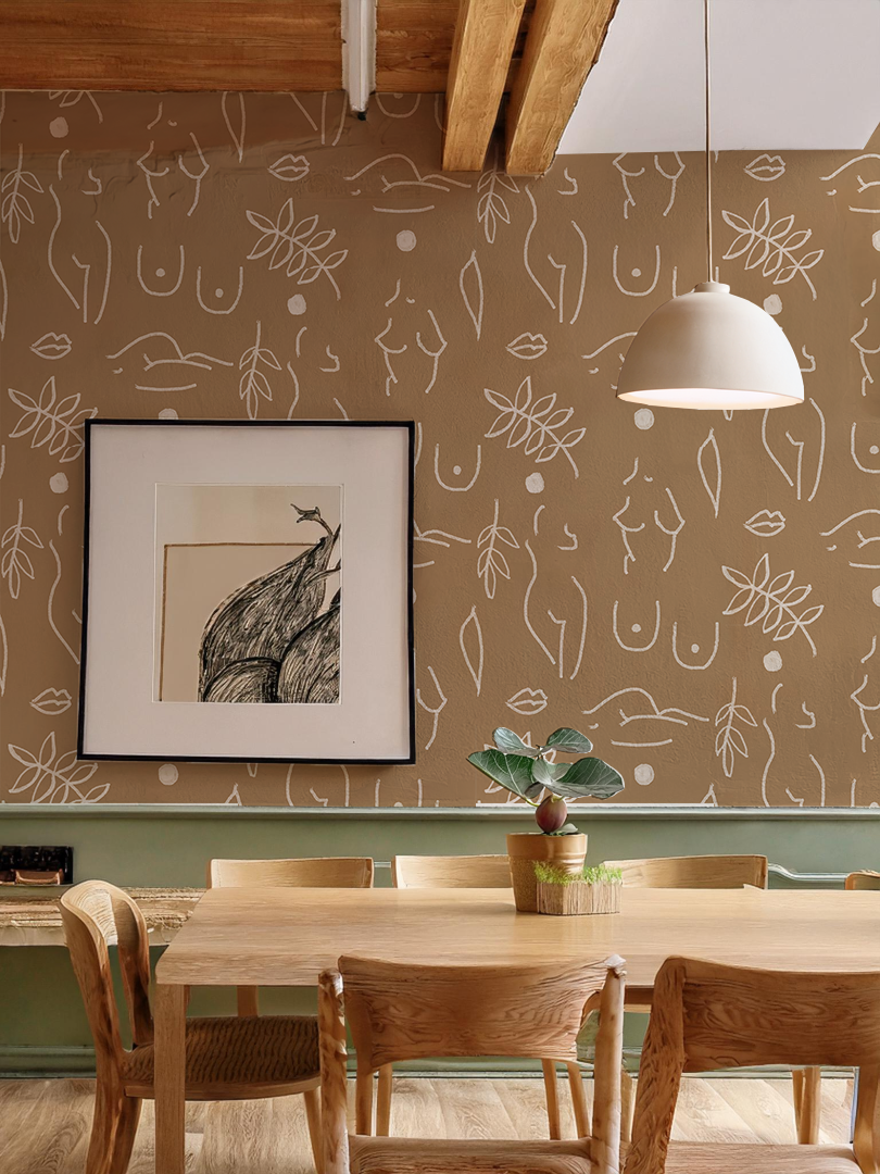 Neutral Nudes Wallpaper, coco and white