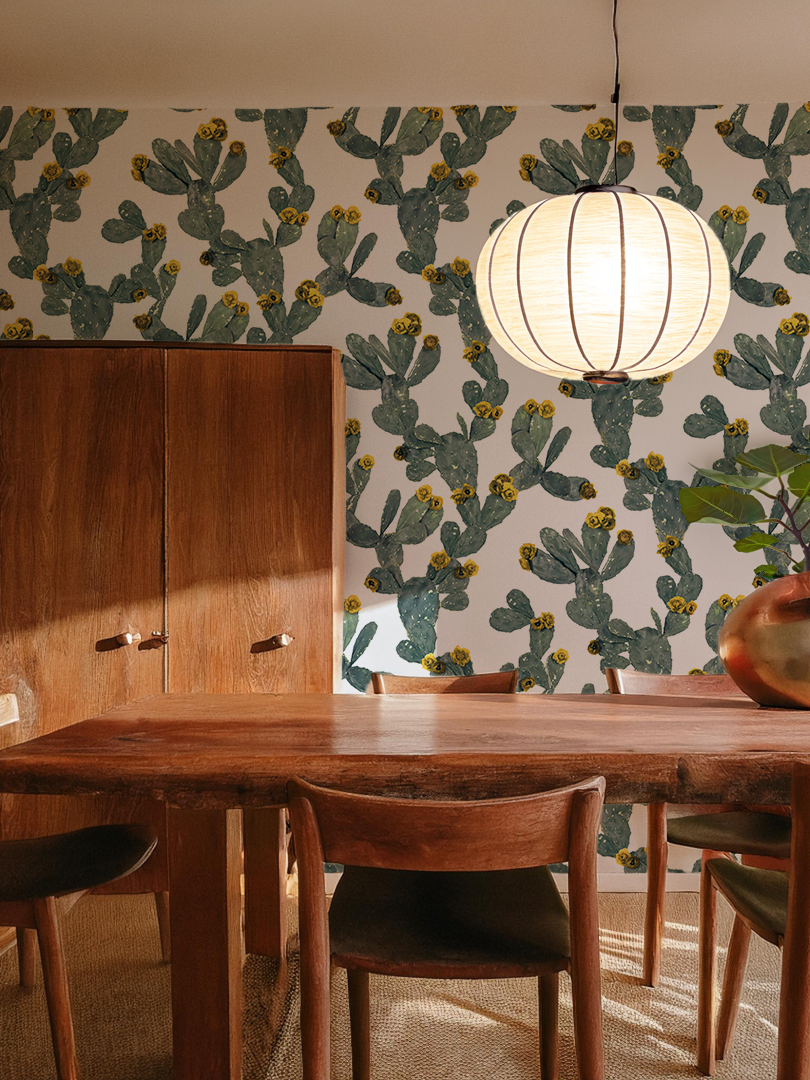 Desert Blooms Wallpaper, white and yellow