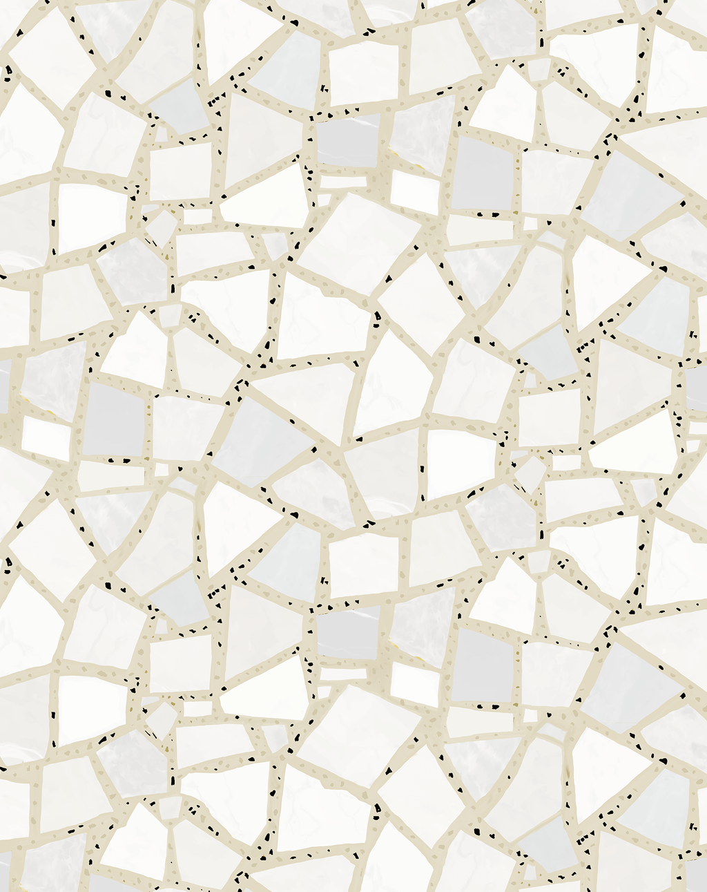 Dolce Terrazzo Wallpaper, tan and white