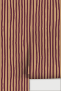 Dolce Stripe Wallpaper, peach and eggplant