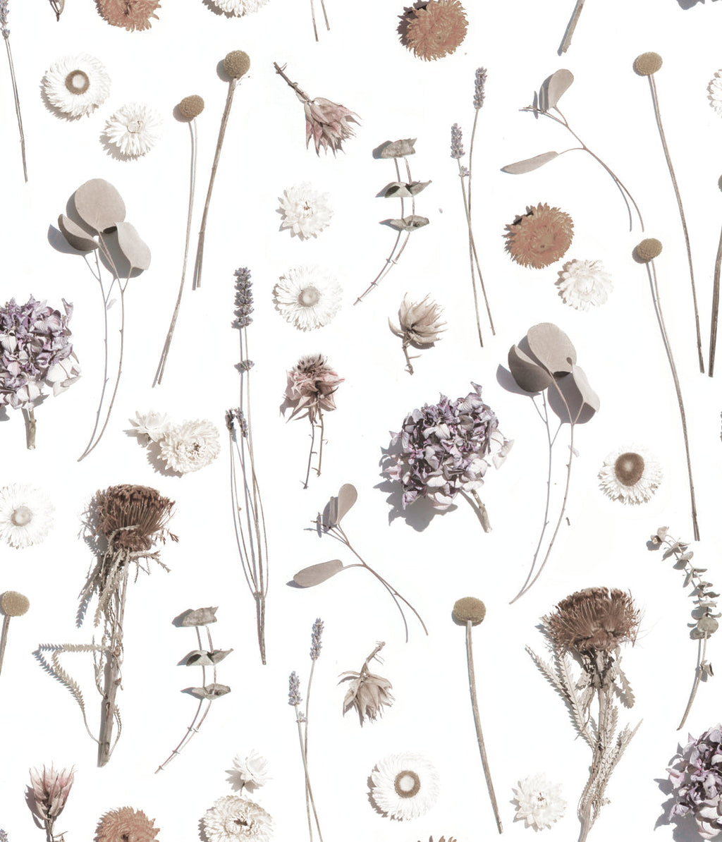 Dried Flora Wallpaper, muted colors