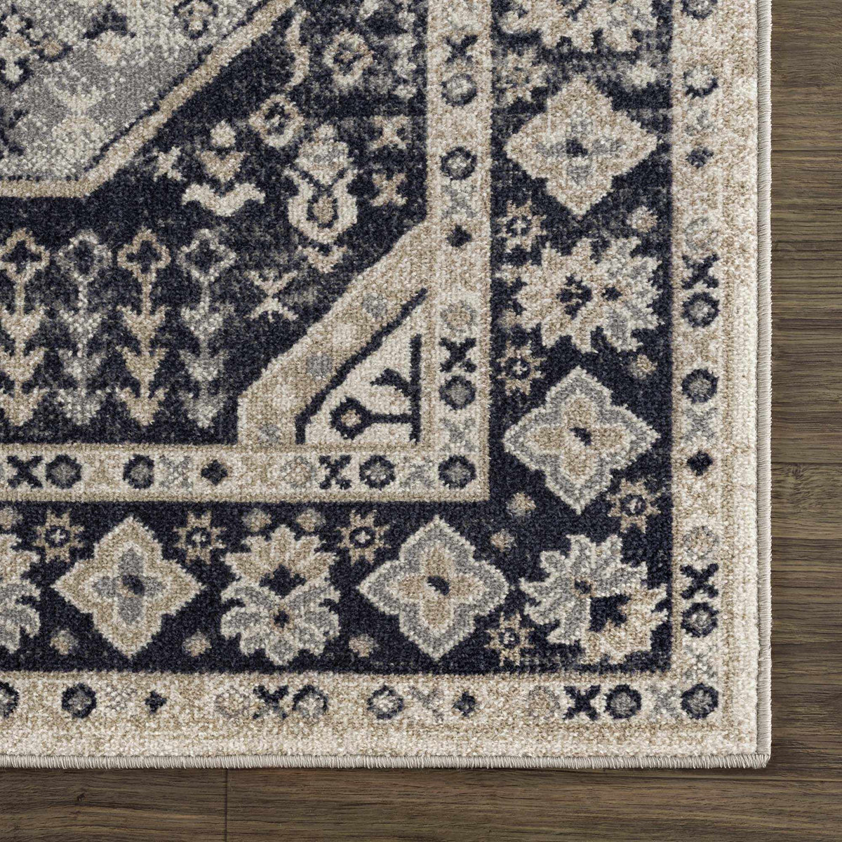 Cabacungan Cream & Gray Washable Area Rug - Clearance