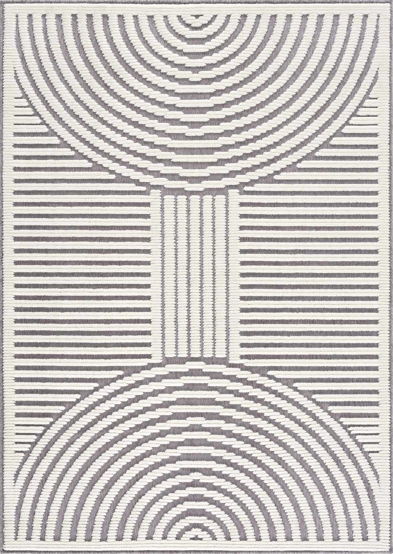 Deron Gray Rainbow Washable Rug