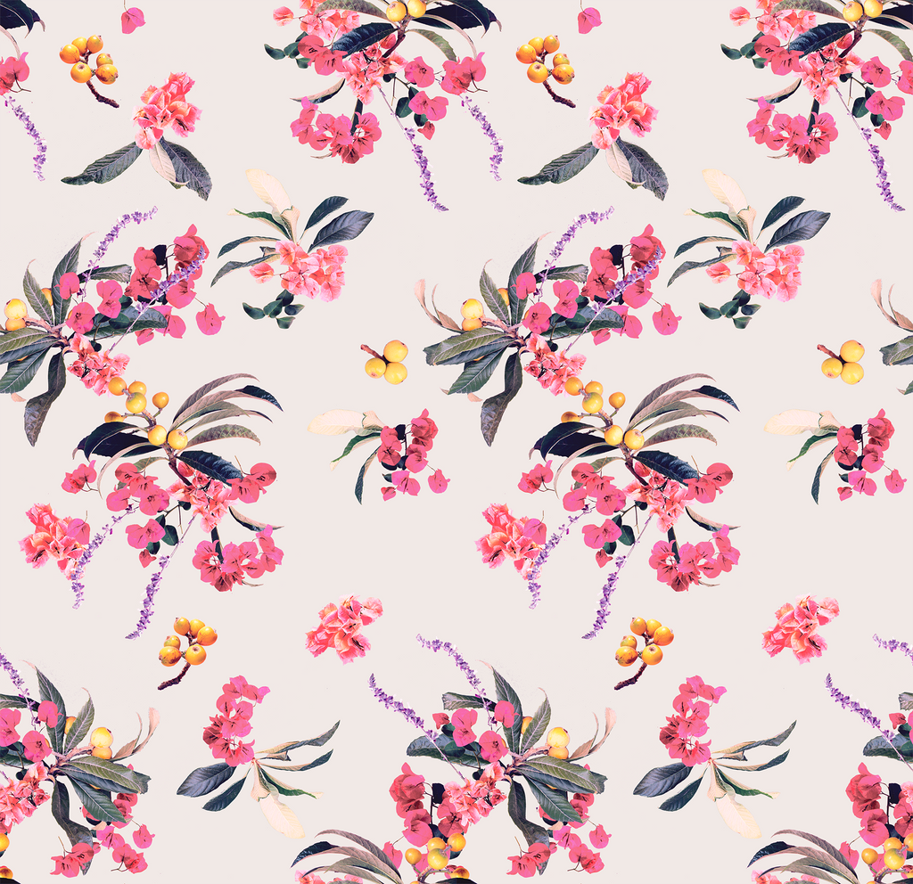 Floral Loquat Wallpaper, off-white
