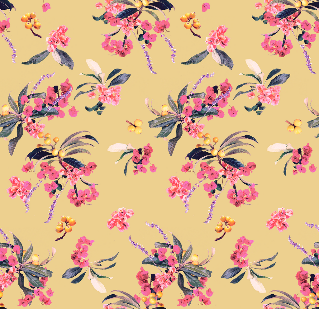 Floral Loquat Wallpaper, yellow