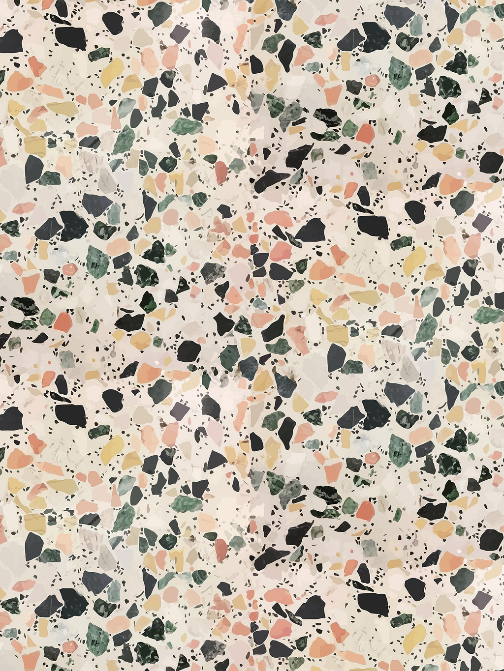 Mojave Terrazzo Wallpaper, peach and yellow