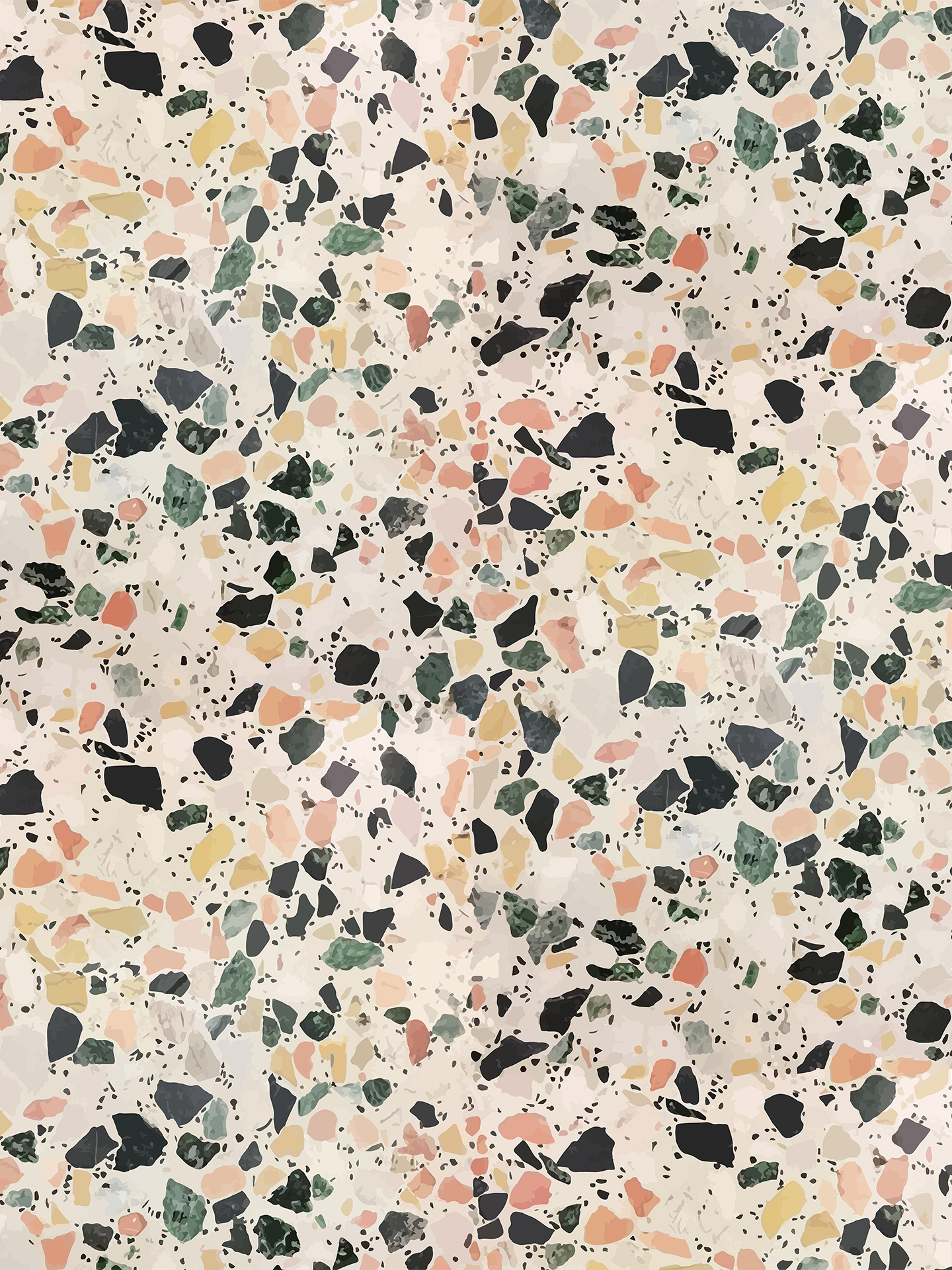 Mojave Terrazzo Wallpaper, peach and yellow
