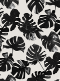 Monstera Leaf Wallpaper, black and off-white