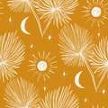 Night Palm Wallpaper, marigold and white