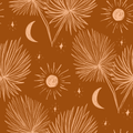 Night Palm Wallpaper, rust and peach