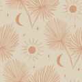 Night Palm Wallpaper, tan and terra cotta