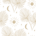 Night Palm Wallpaper, white and tan