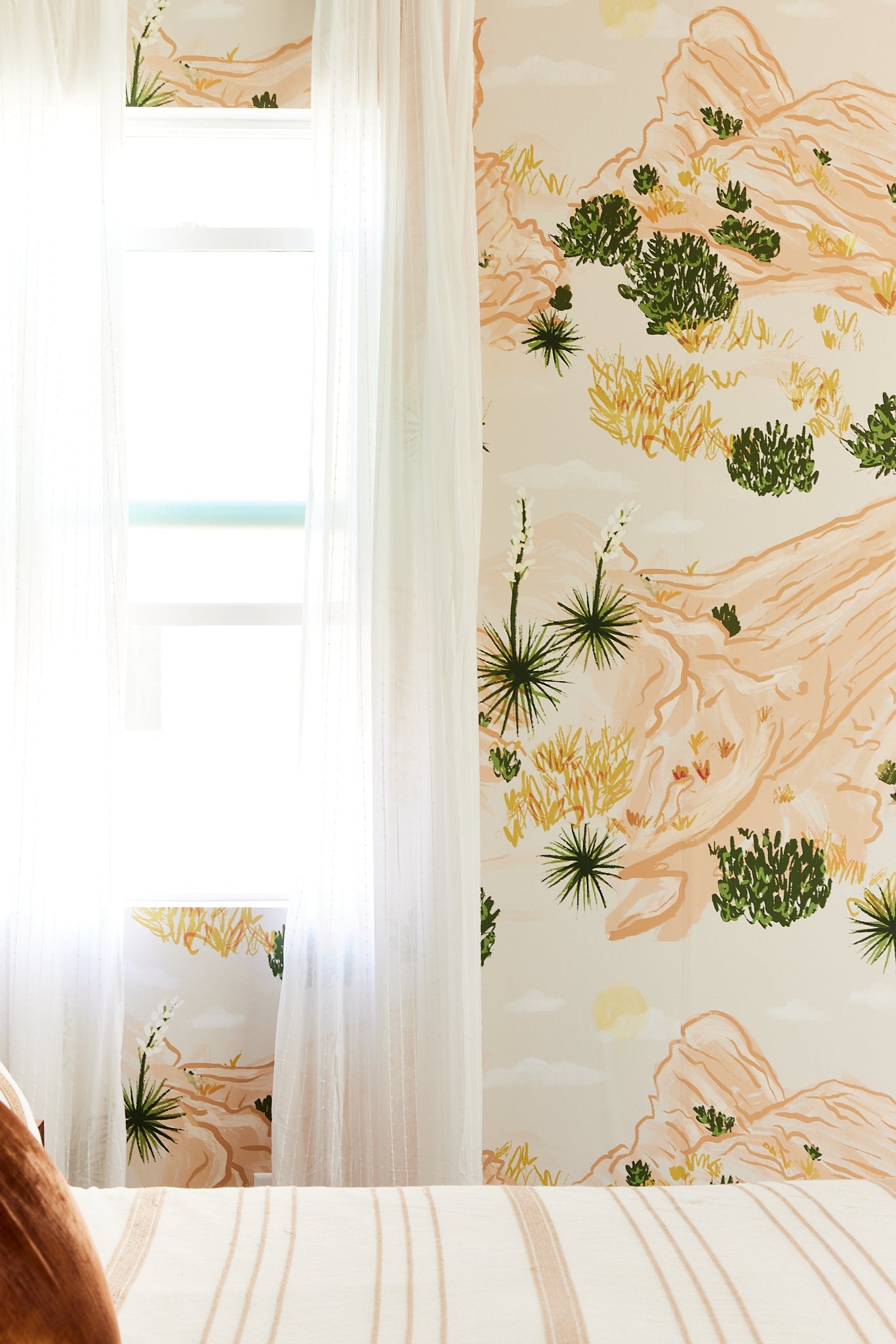 Vasquez Wallpaper, tan and peach