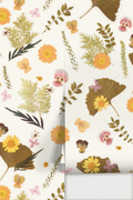 Pressed Fresh Version 01 Wallpaper, orange and pink