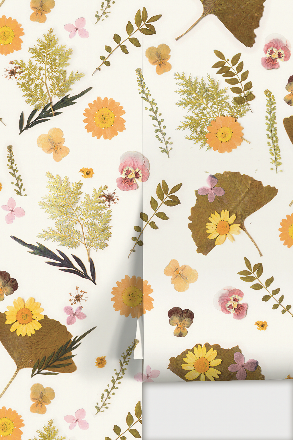 Pressed Fresh Version 01 Wallpaper, orange and pink