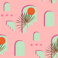 Pueblo Window Wallpaper, pink