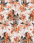 Springtime Wallpaper, off-white and orange