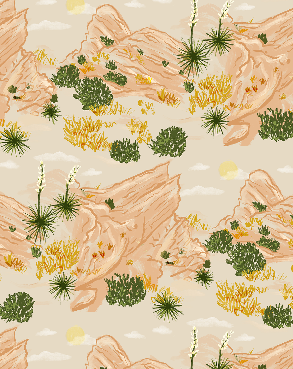 Vasquez Wallpaper, tan and peach