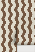 Ziggy Stripe Wallpaper, white and coco
