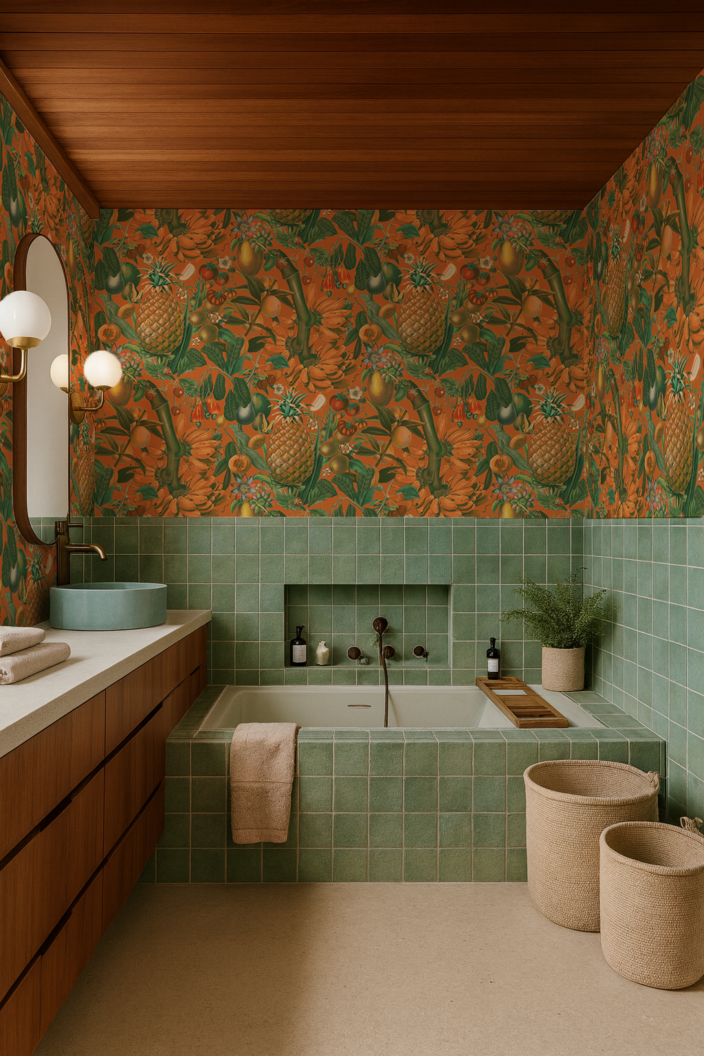 Juicy Fruit Wallpaper, orange and green