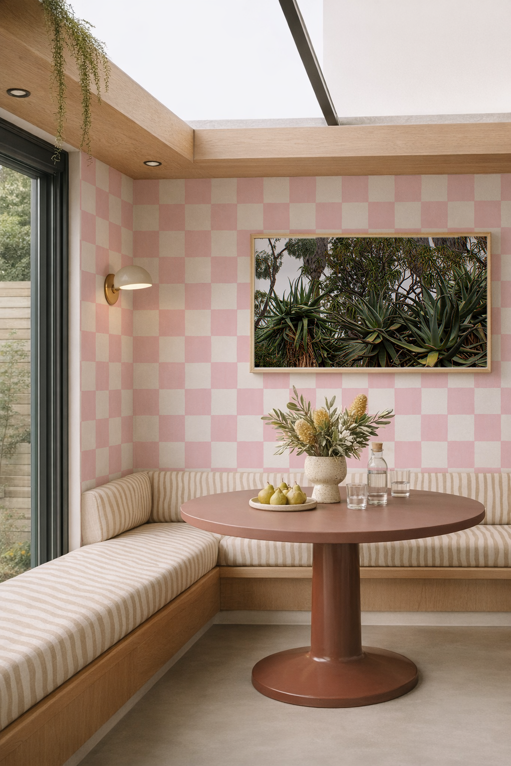 Checkers Wallpaper, blush