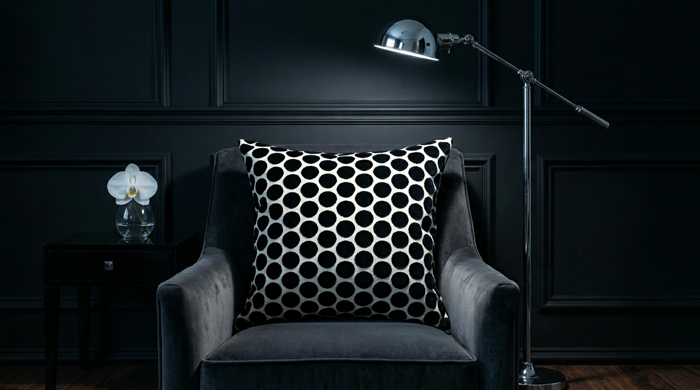 Buttons Black Duo Pillow