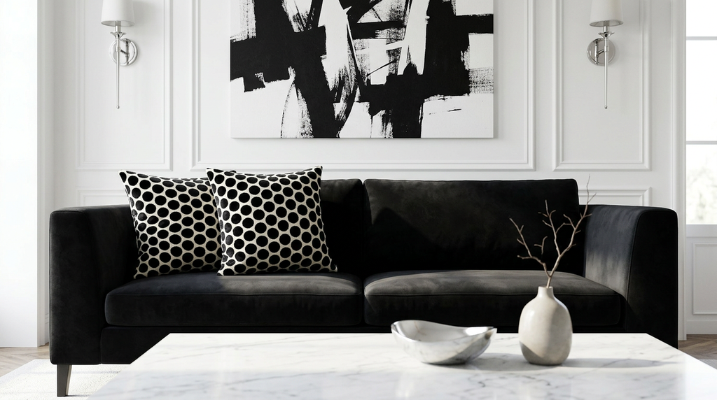 Buttons Black Duo Pillow