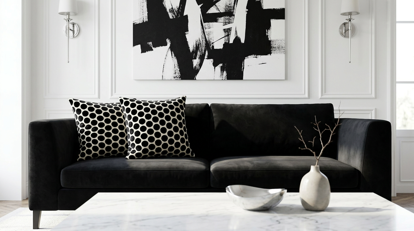 Buttons Black Duo Pillow