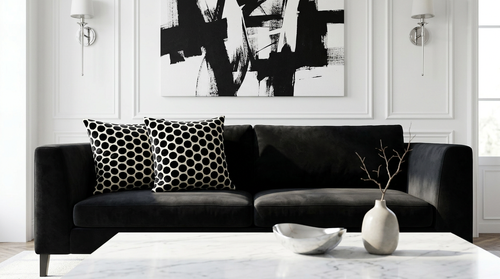 Buttons Black Duo Pillow