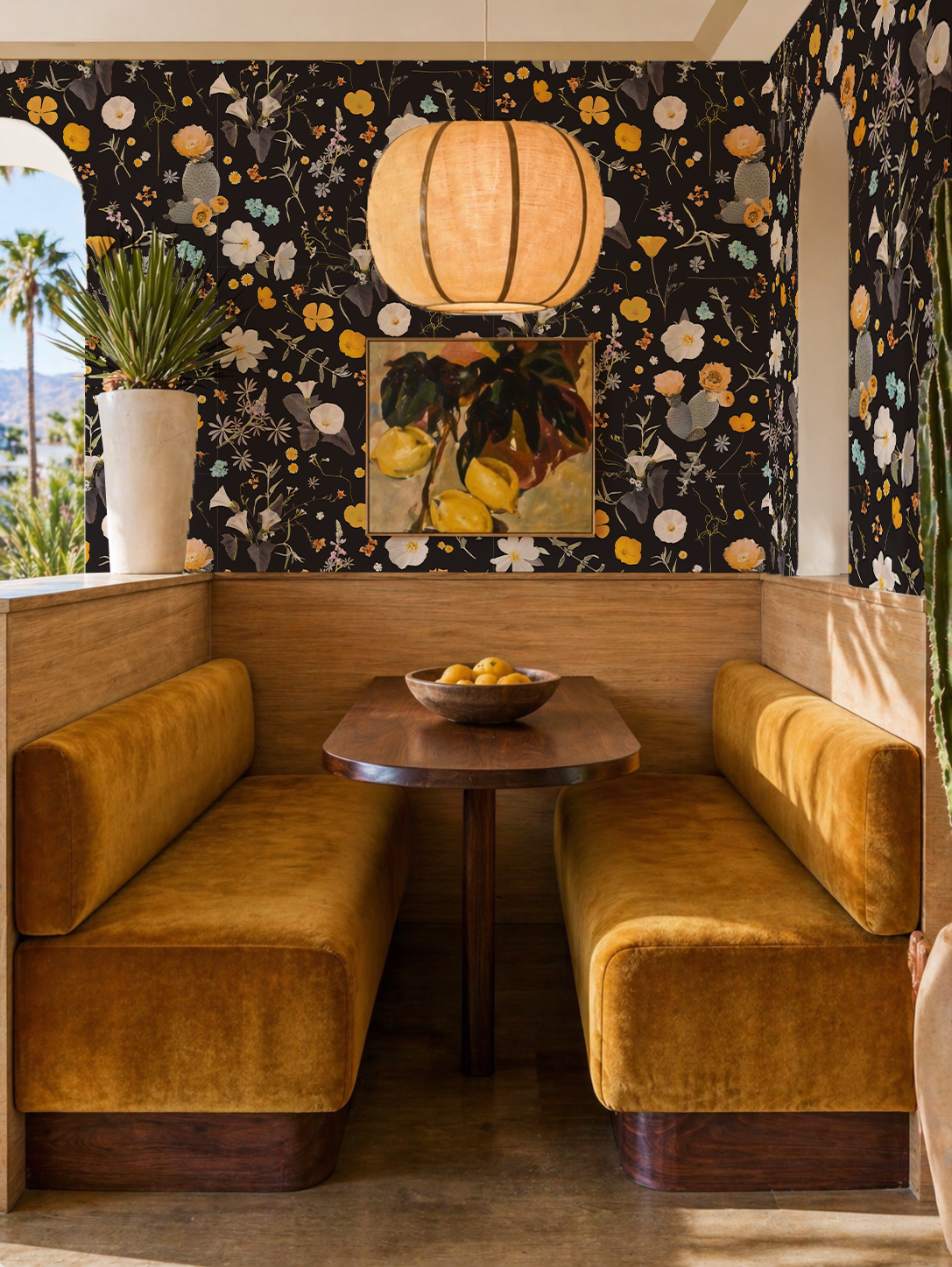 California Native Wallpaper, black and multicolor