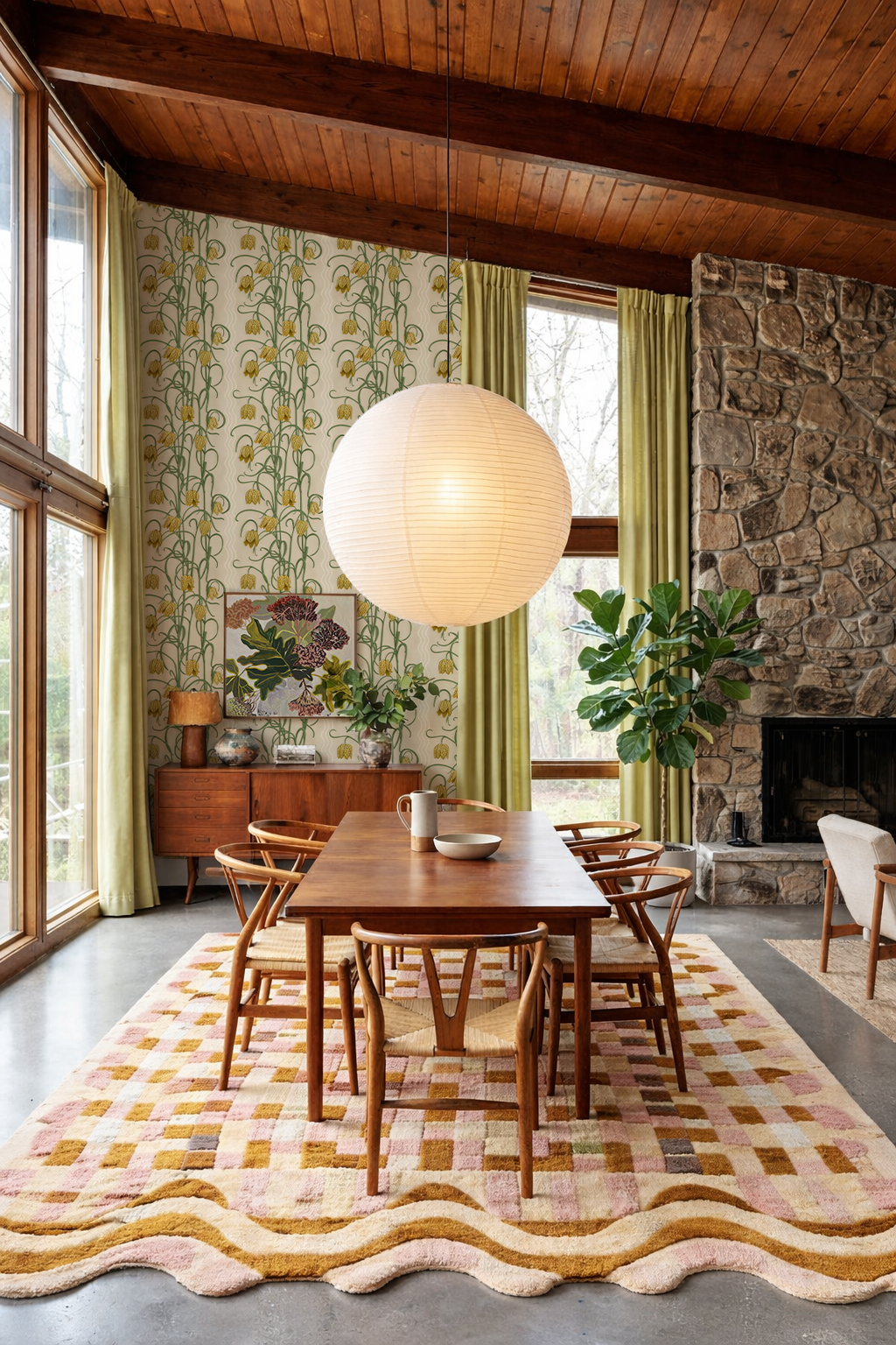 Campanas Wallpaper, tan and ocher