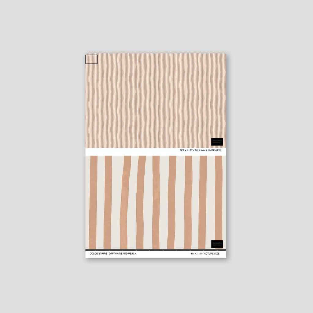 Dolce Stripe Wallpaper, off-white and peach