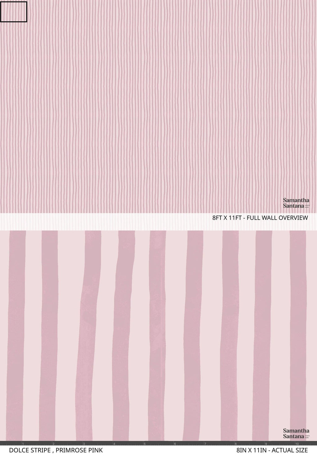 Dolce Stripe Wallpaper, primrose pink