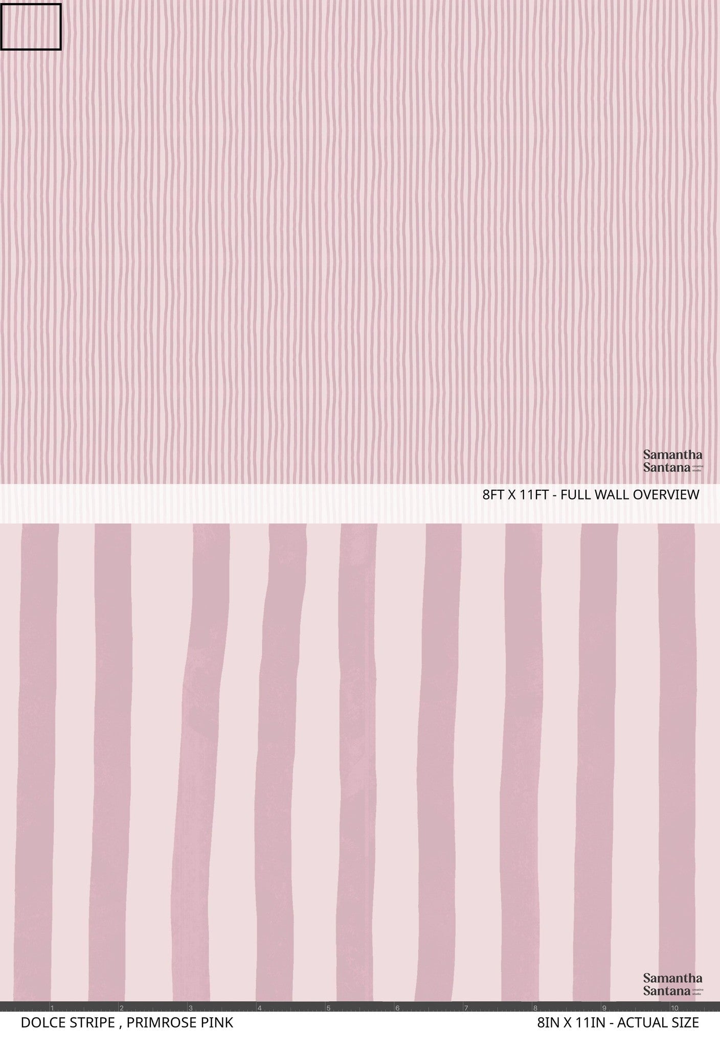 Dolce Stripe Wallpaper, primrose pink