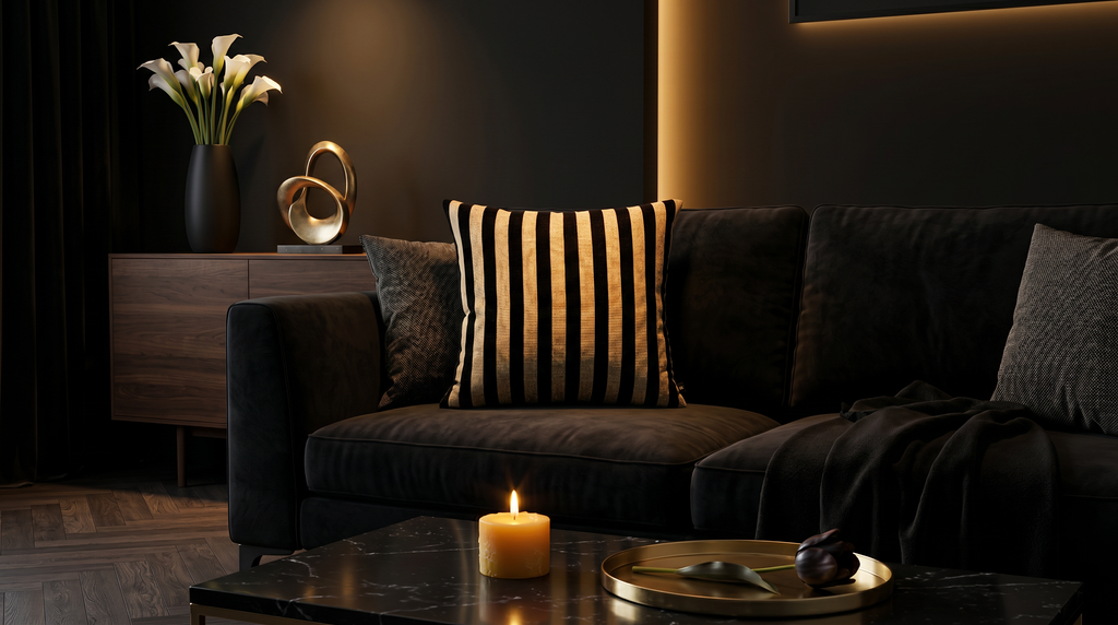 Hani Black Stripes 24" Pillow